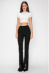 ACE CLUB E.V.E. Black Pearl & Rhinestone Slit Flare Pants