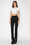 ACE CLUB E.V.E. Black Pearl & Rhinestone Slit Flare Pants