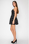 ACE CLUB E.V.E. Black Sequin Floral Lace-Up Mini Dress