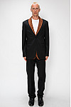 ACE CLUB Monogram Suede Double Collar Blazer – Black