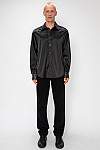 ACE CLUB Rhinestone Collar & Cuff Long Sleeve Shirt – Black