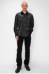 ACE CLUB Rhinestone Logo Pattern Long Sleeve Shirt