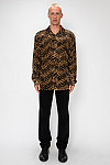ACE CLUB Rhinestone Tiger Pattern Long Sleeve Shirt