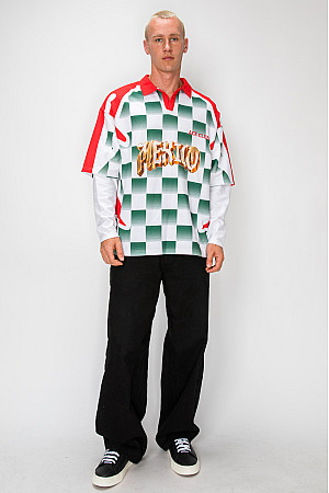 ACE CLUB Oversized Checkered MEXICO Jersey Shirt – Green