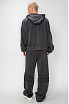 ACE CLUB Logo Emboss Panel Wide Jogger Pants - Charcoal