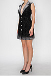 ACE CLUB E.V.E. Black & Silver Crystal Embellished Blazer Mini Dress