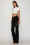 ACE CLUB E.V.E. Black Wash Butterfly Appliqué Flare Jeans