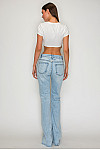 ACE CLUB E.V.E. Light Wash Pearl Button Side-Slit Jeans ACE CLUB E.V.E. Light Wash Pearl Button Side-Slit Jeans