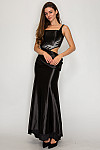 ACE CLUB E.V.E. Black Embellished Cutout Draped Satin Maxi Dress