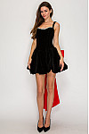 ACE CLUB E.V.E. Black Velvet Crystal Trim Bow Mini Dress