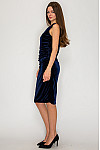 ACE CLUB E.V.E. Navy Velvet Low-Back Midi Dress