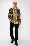 ACE CLUB Belt & Chain Pattern Long Sleeve Shirt – Black/Gold